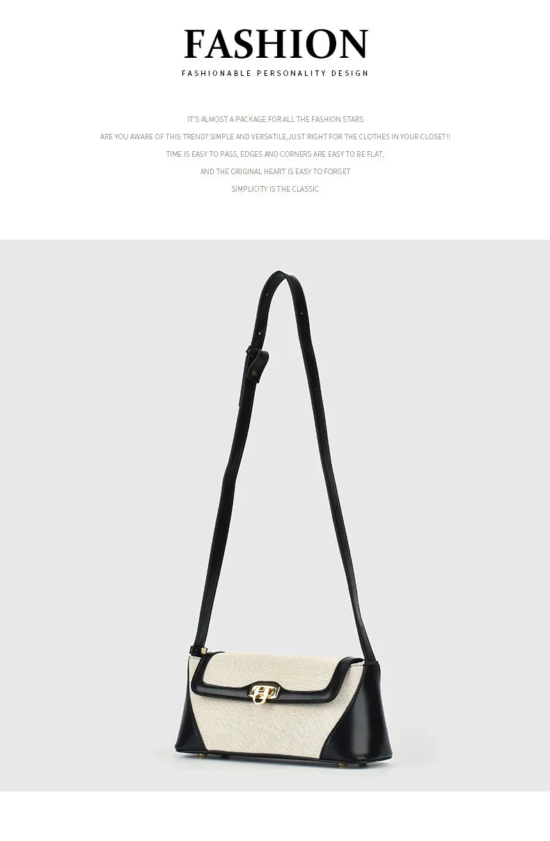 Nichedesign Color Block French Bread Shoulder Bag