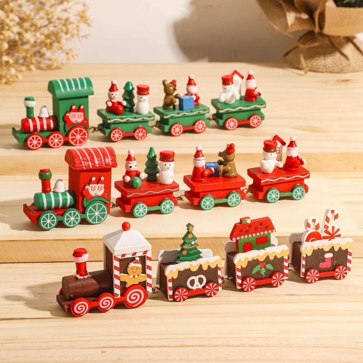 Wooden Christmas Train Ornament