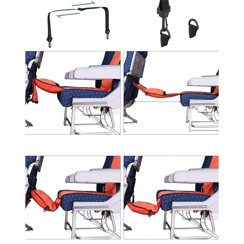 Portable Foot Hanger Hammock for Airplane, Train, Bus & Car