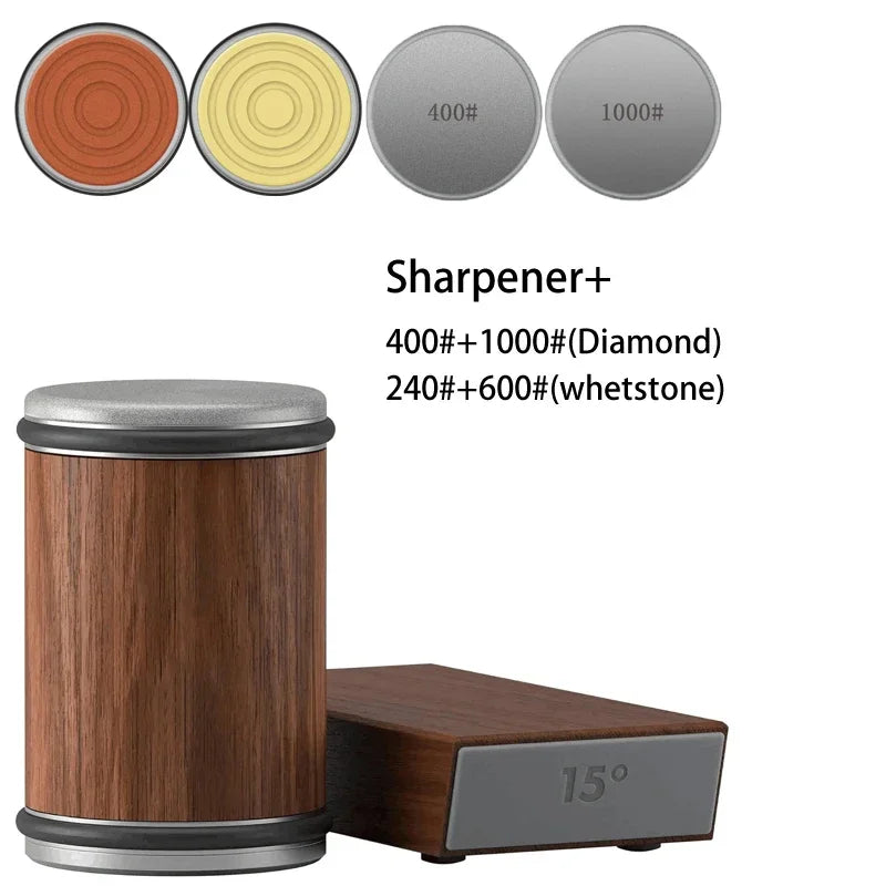 Rolling Knife Sharpener with Magnetic Holder & Diamond Sharpening Stone