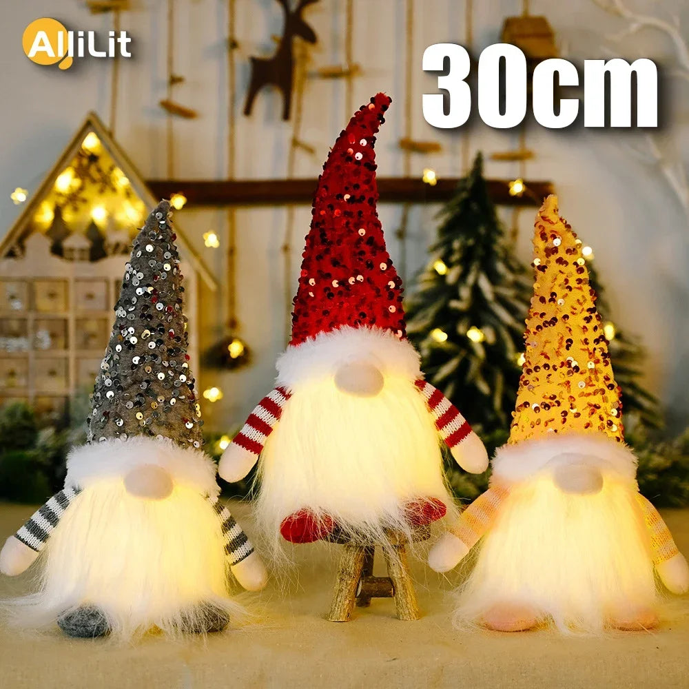 Glowing Knitted Gnome Doll with LED Night Light