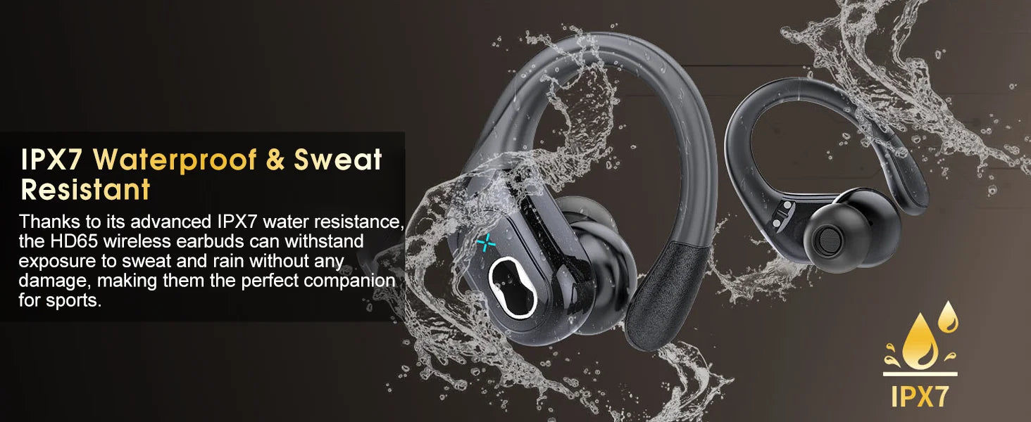 TWS Sports Earbuds Bluetooth 5.4 Wireless Headphones