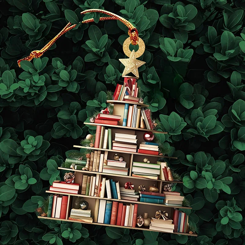 Christmas Book & Coffee Cup Acrylic Hanging Ornament