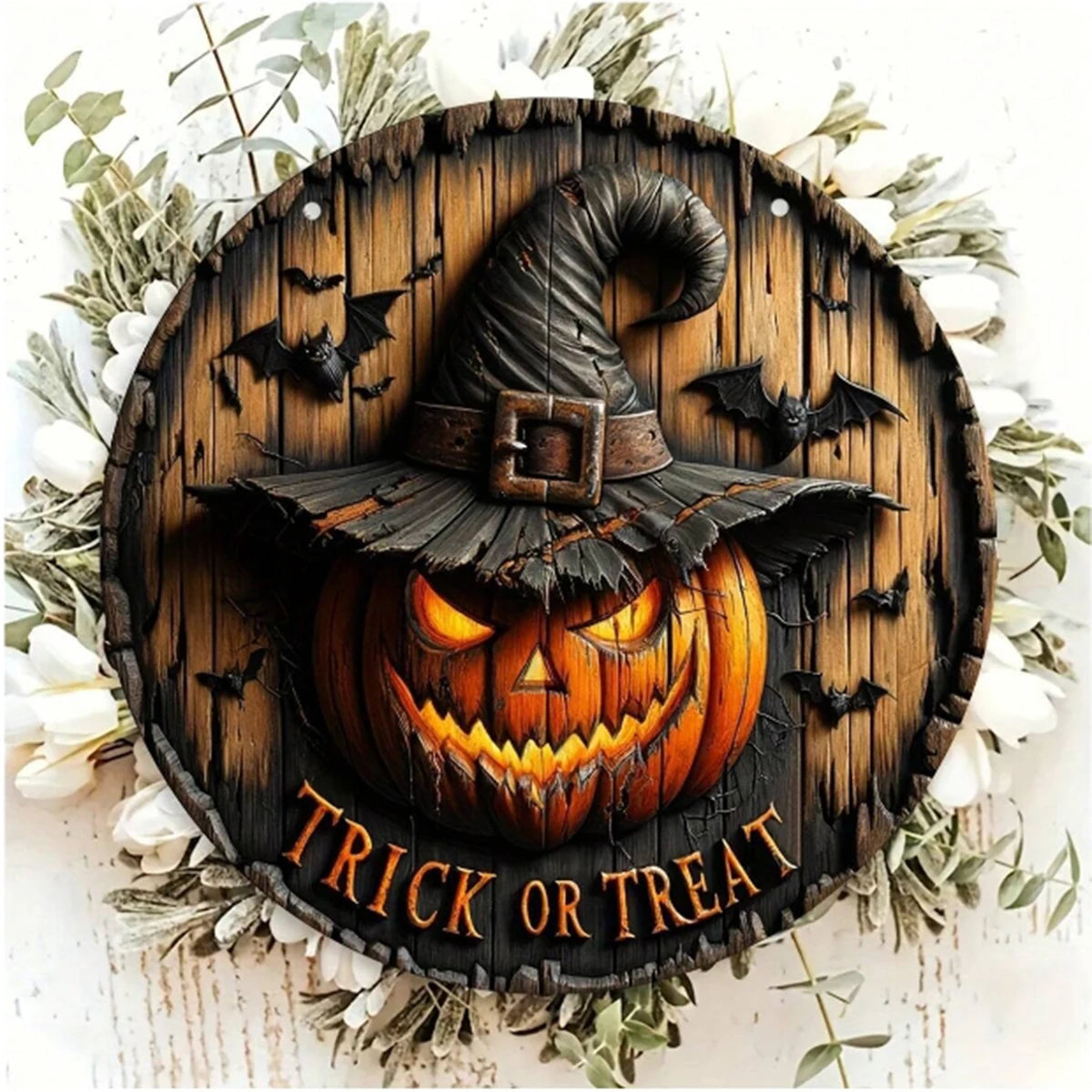 Halloween Wooden Wreath Logo