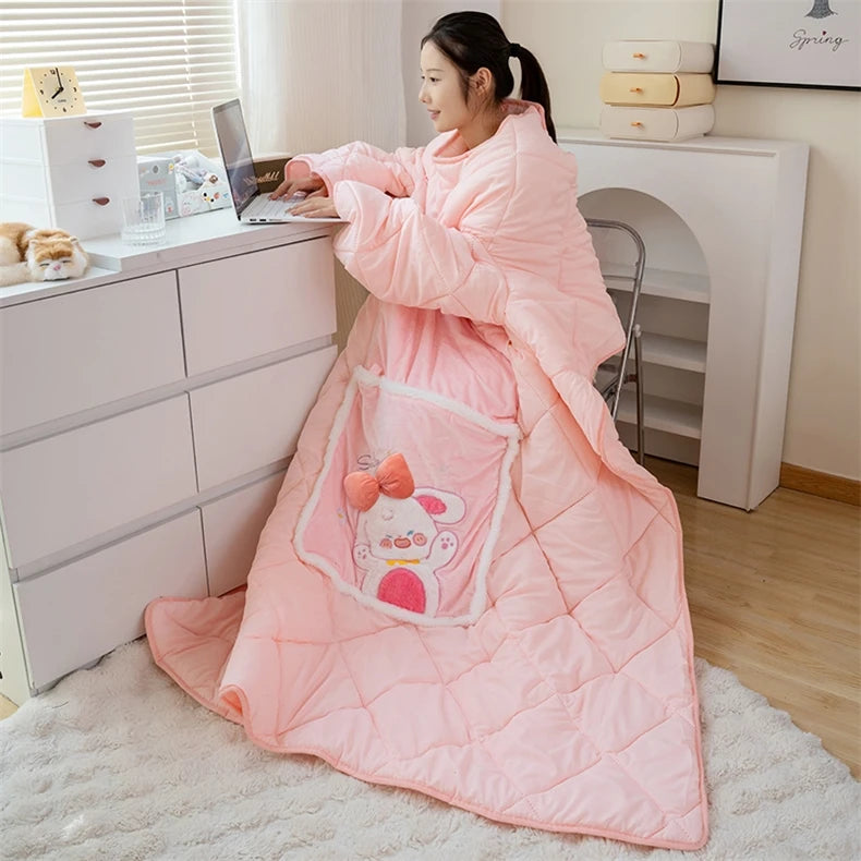Wearable Fleece Blanket Hoodie