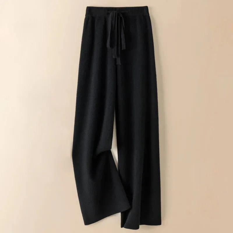 Women’s Thick Knitted High-Waist Straight Pants