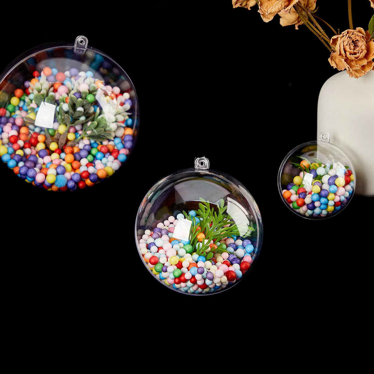 DIY Hollow Christmas Baubles - Transparent Fillable Ornaments