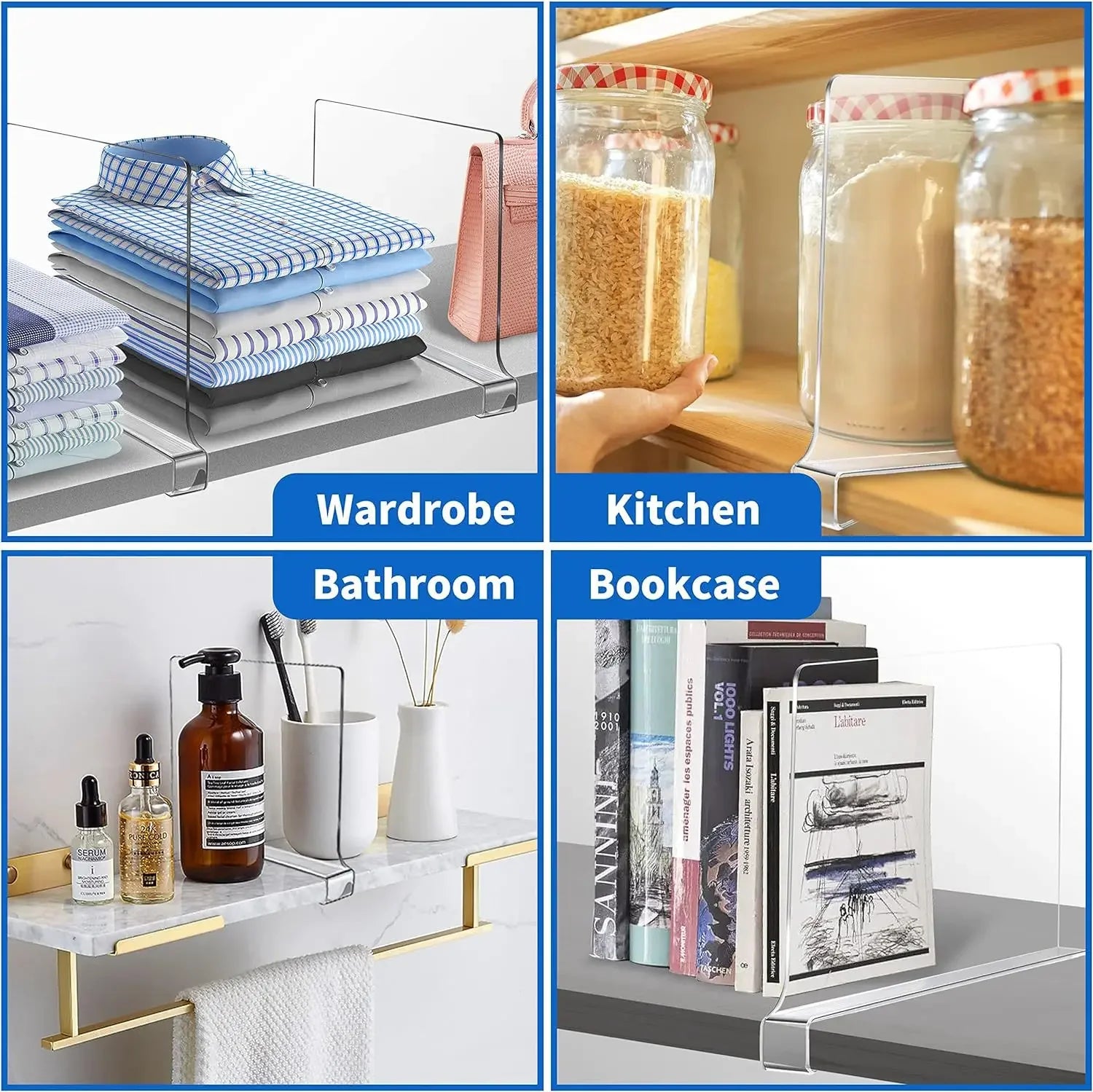 Transparent Closet Shelf Dividers Wardrobe Organizer