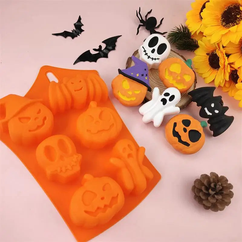 Pumpkin Halloween Silicone Mold for Cake, Biscuit, Candy Baking