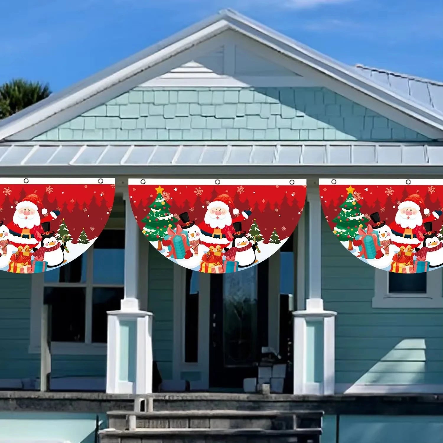 Christmas Fan-Shaped Flag Banner