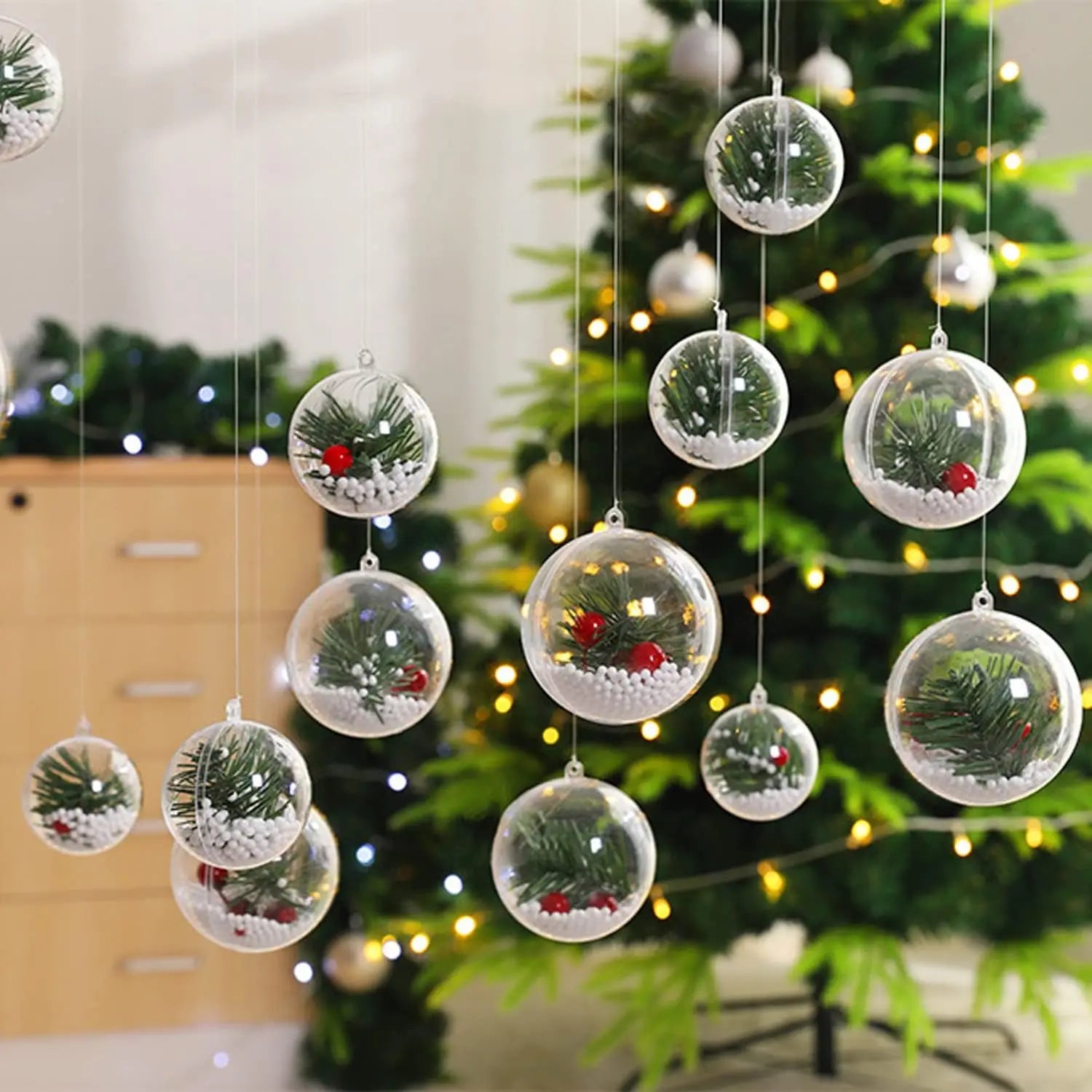 DIY Hollow Christmas Baubles - Transparent Fillable Ornaments