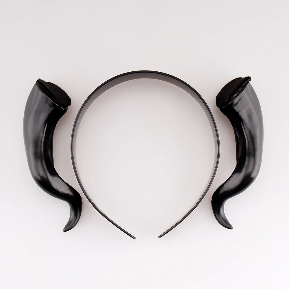 Halloween Black Queen Witch Demon Horns Headpiece