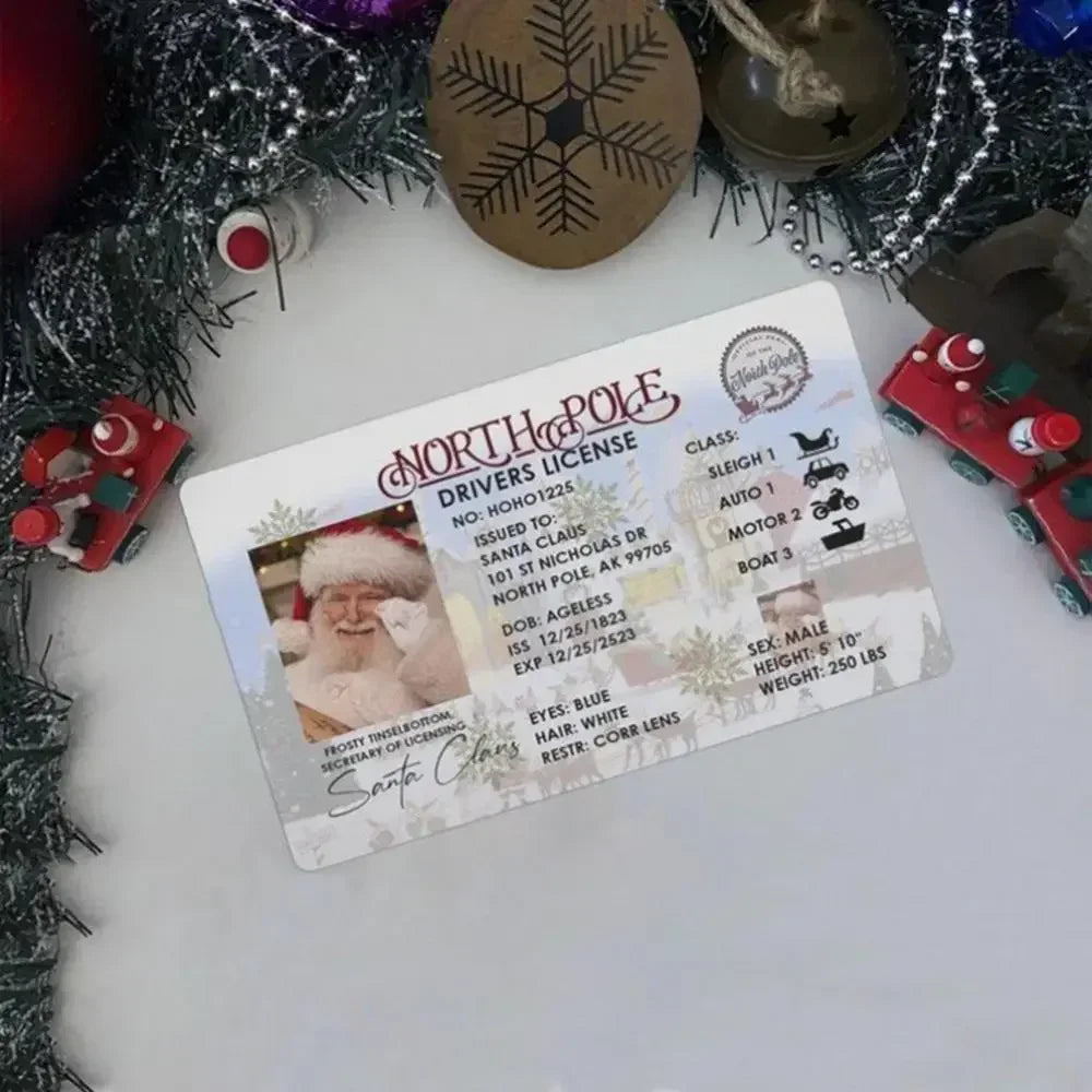 Santa Claus Flying License Christmas Card