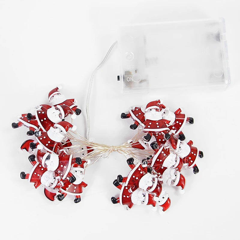 Santa Snowflake LED Light String