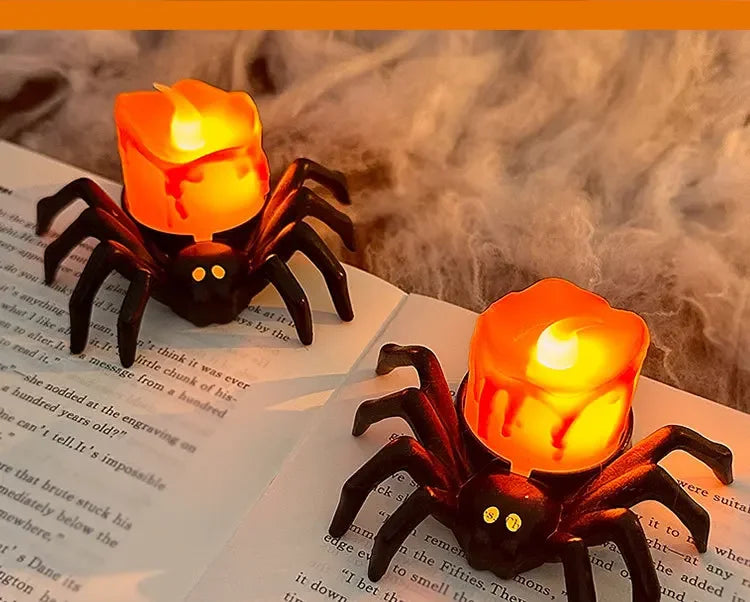 Halloween LED Glowing Spider Candle Lamp 🕷️🕯️