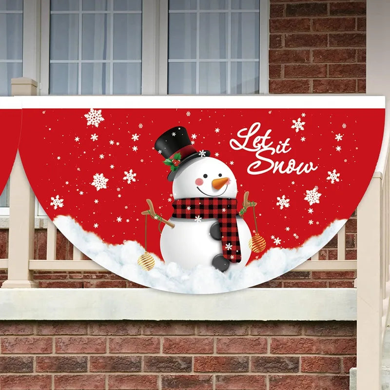 Christmas Fan-Shaped Flag Banner