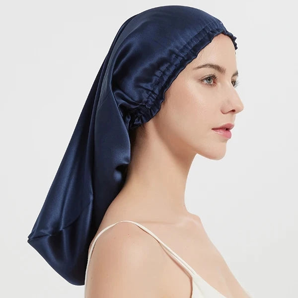 Silk Long Hair Wrap Bonnet  Night Sleeping Cap
