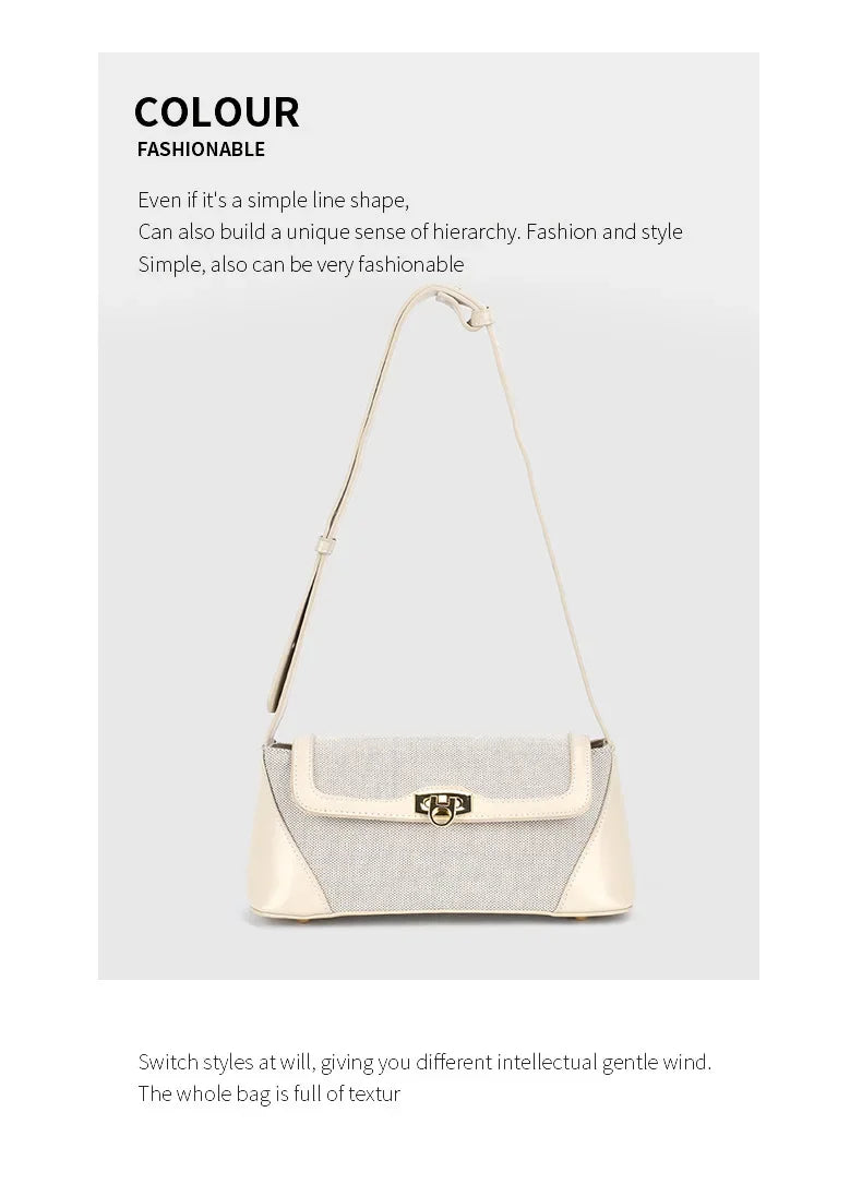 Nichedesign Color Block French Bread Shoulder Bag