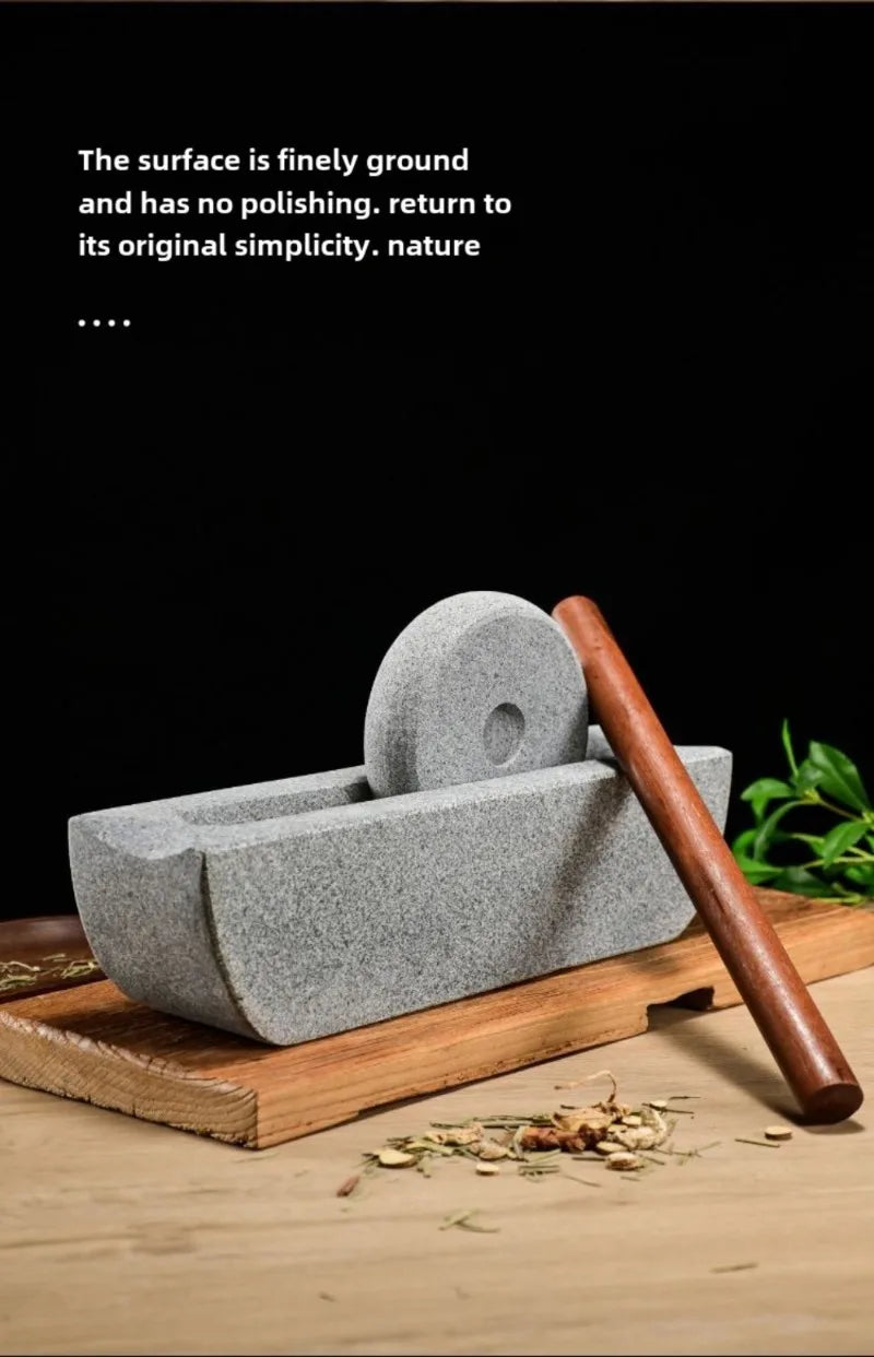 Traditional Chinese Style Mill Grinder Set