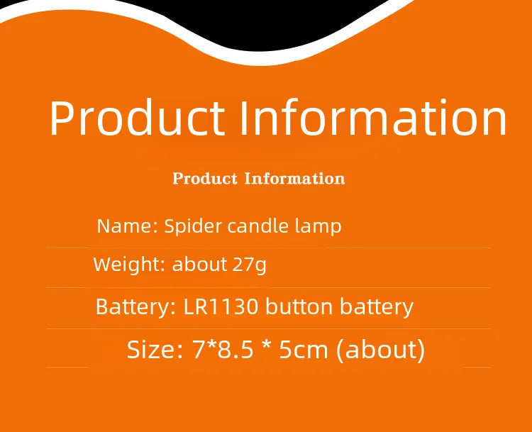 Halloween LED Glowing Spider Candle Lamp 🕷️🕯️