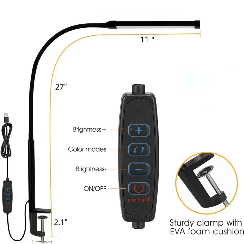 Single & Double Head Monitor  LED Clip Desk Lamp
