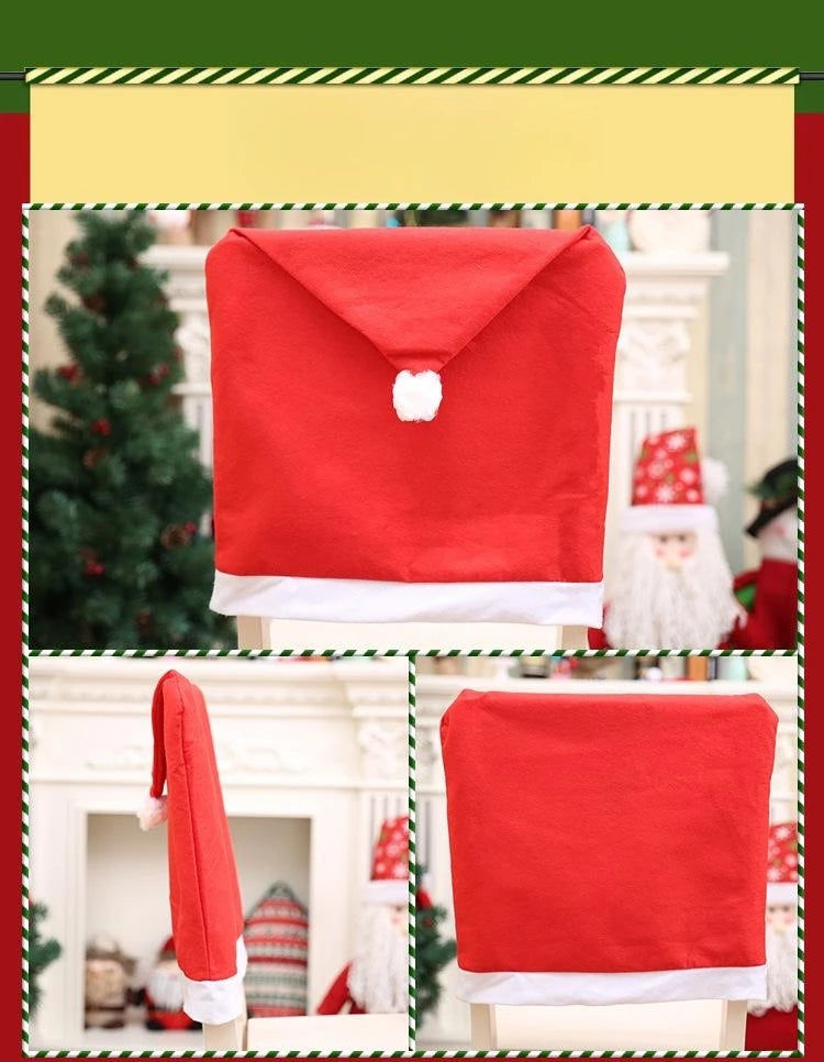 Santa Hat Chair Covers - Christmas Table & Home Decor