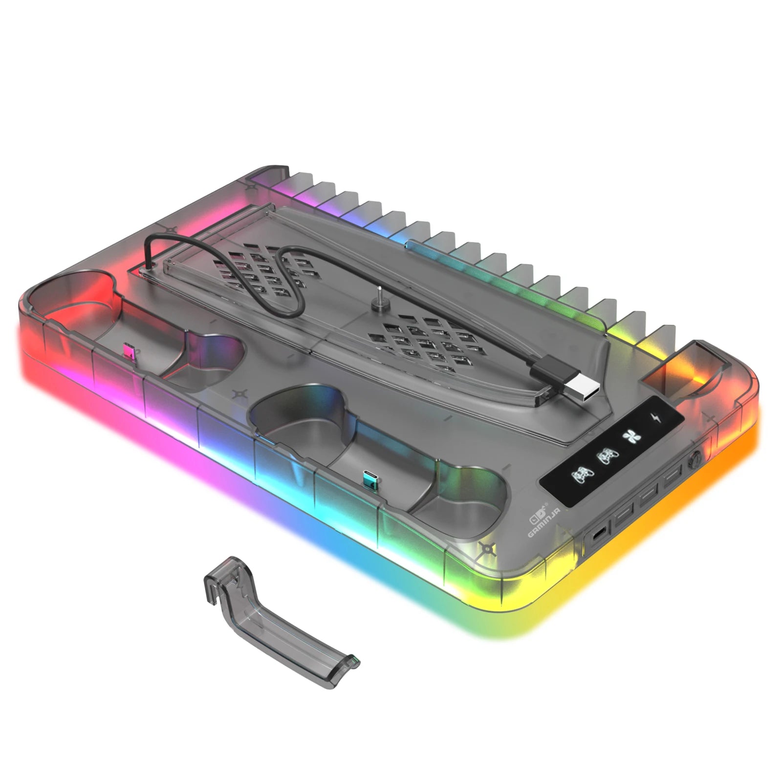 P58 RGB Cooling Stand Slim Console & Gamepad Charging Dock
