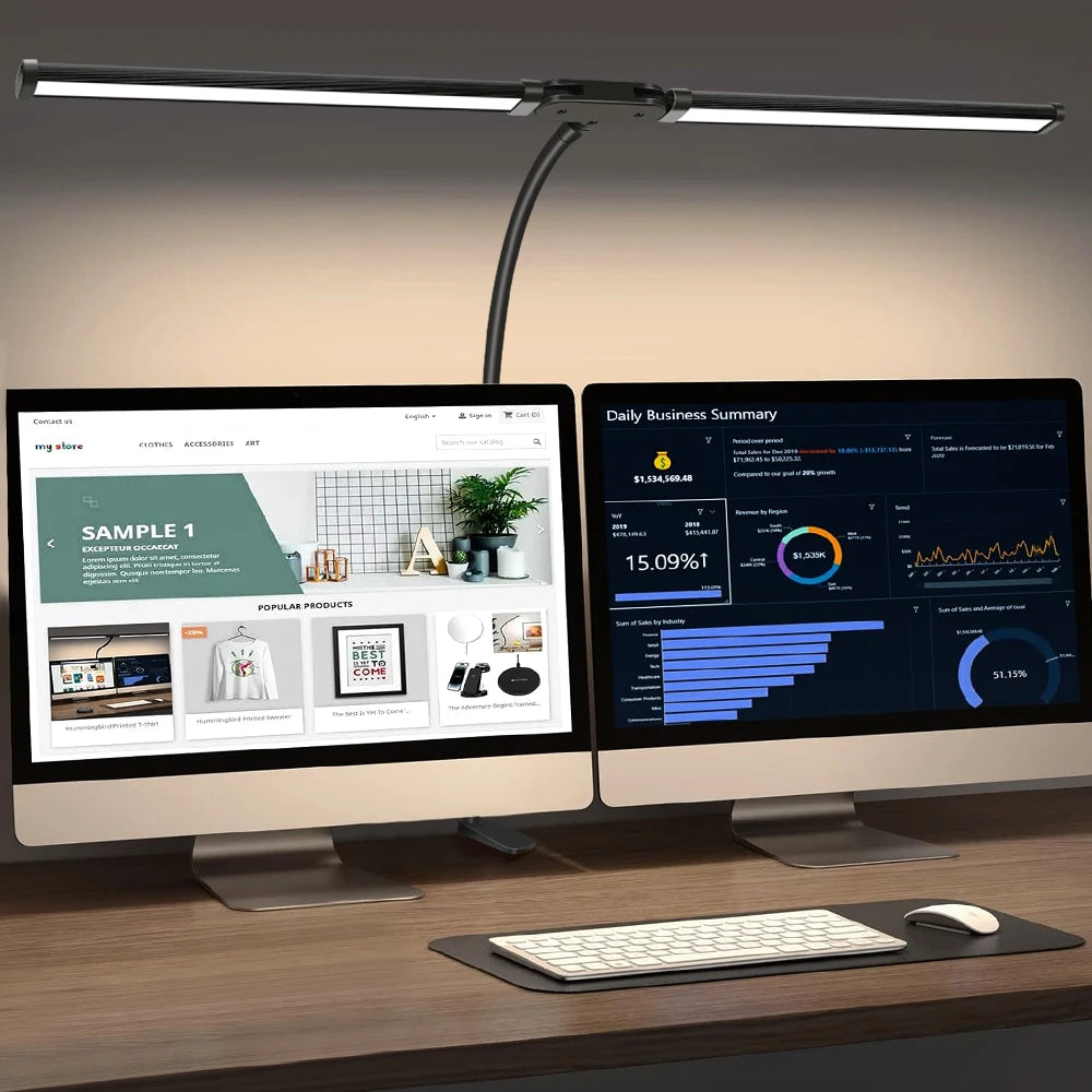 Single & Double Head Monitor  LED Clip Desk Lamp