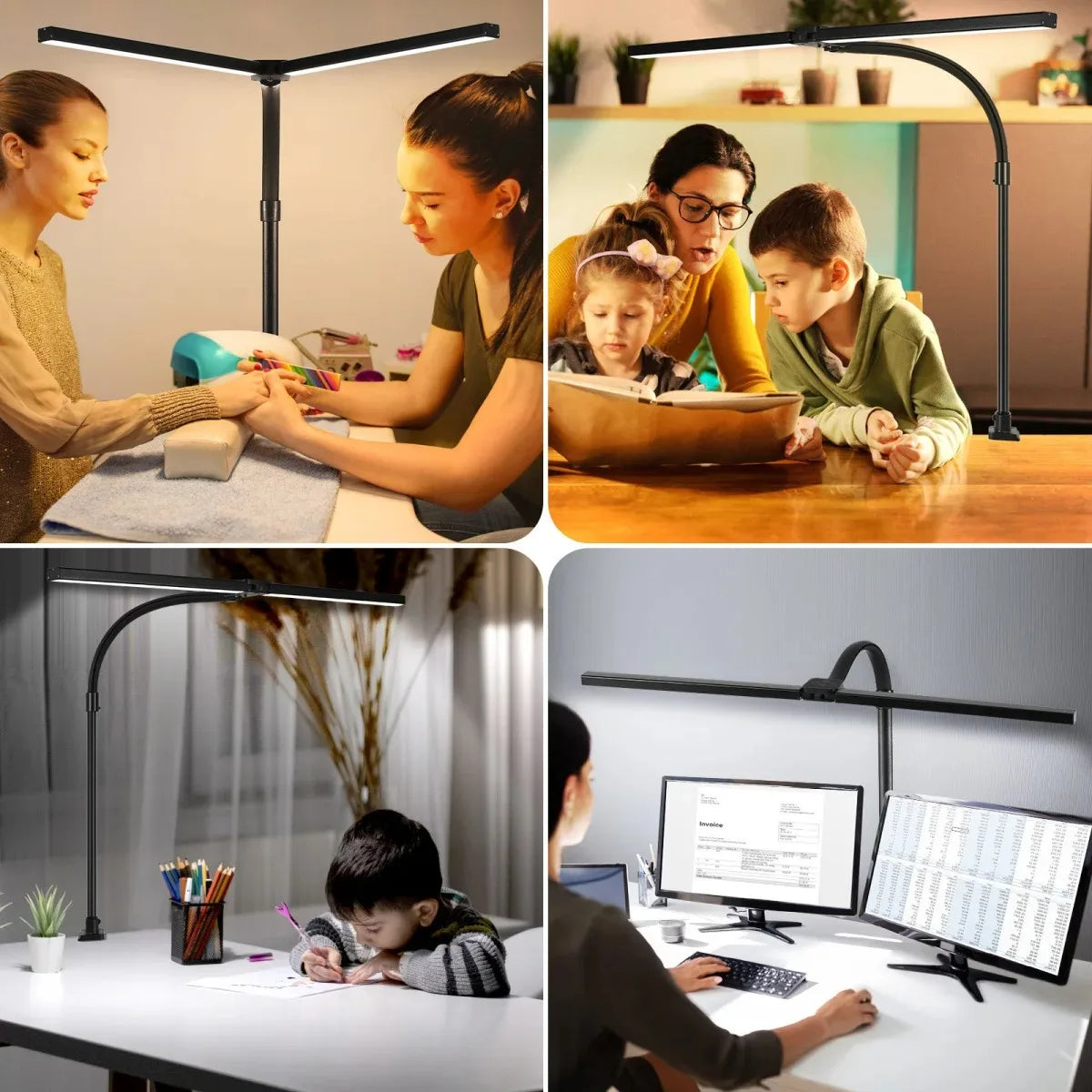 Single & Double Head Monitor  LED Clip Desk Lamp