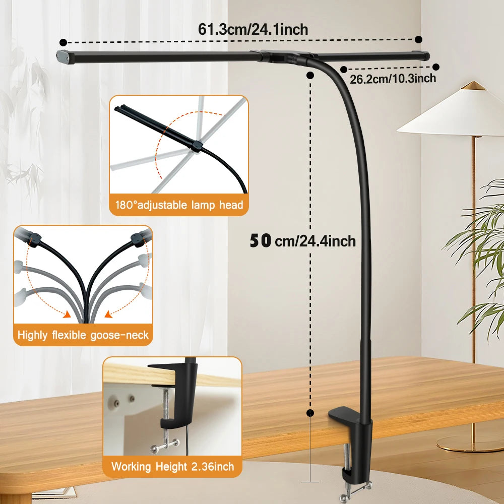 Single & Double Head Monitor  LED Clip Desk Lamp