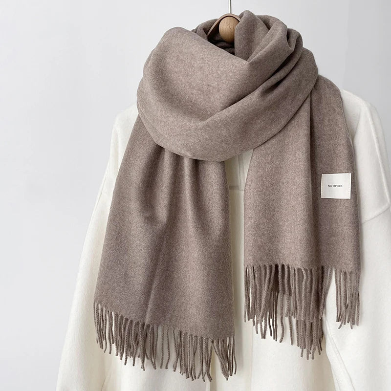 Women’s Winter Solid Color Scarf  Soft Cashmere Pashmina Shawl