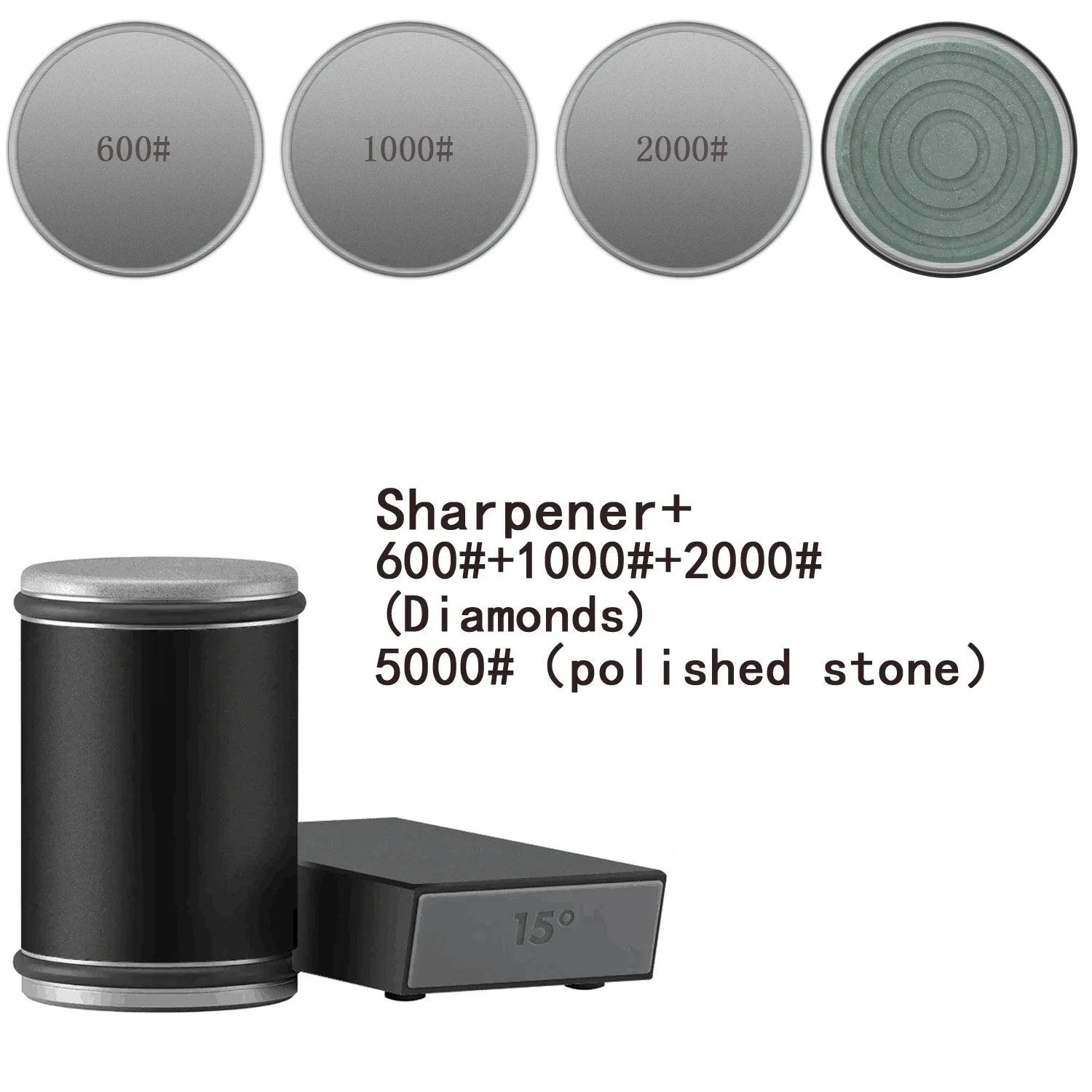 Rolling Knife Sharpener with Magnetic Holder & Diamond Sharpening Stone