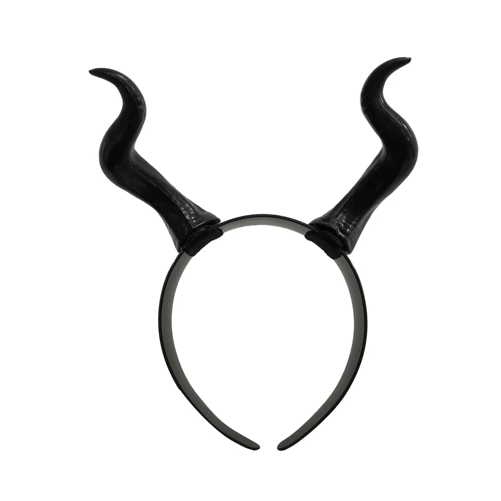 Halloween Black Queen Witch Demon Horns Headpiece