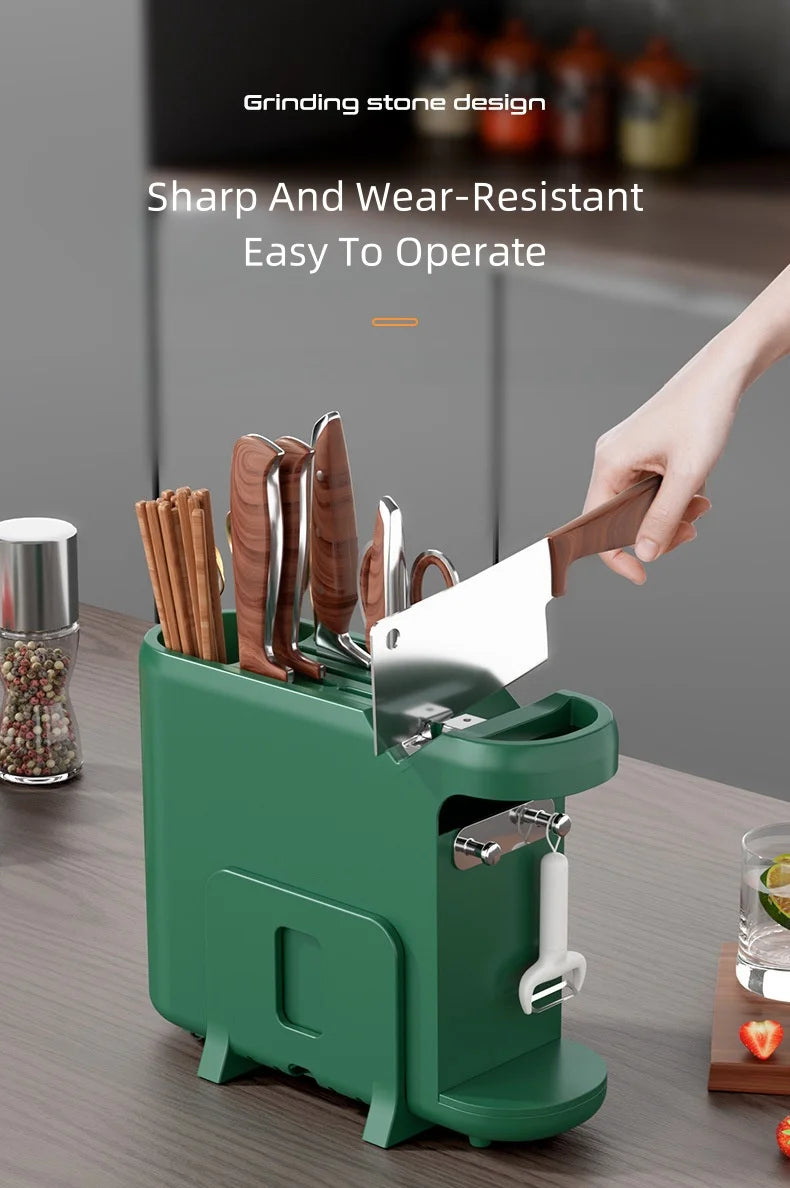 Multifunction Knife Holder Cutting Board Stand and Kitchen Utensil Organizer