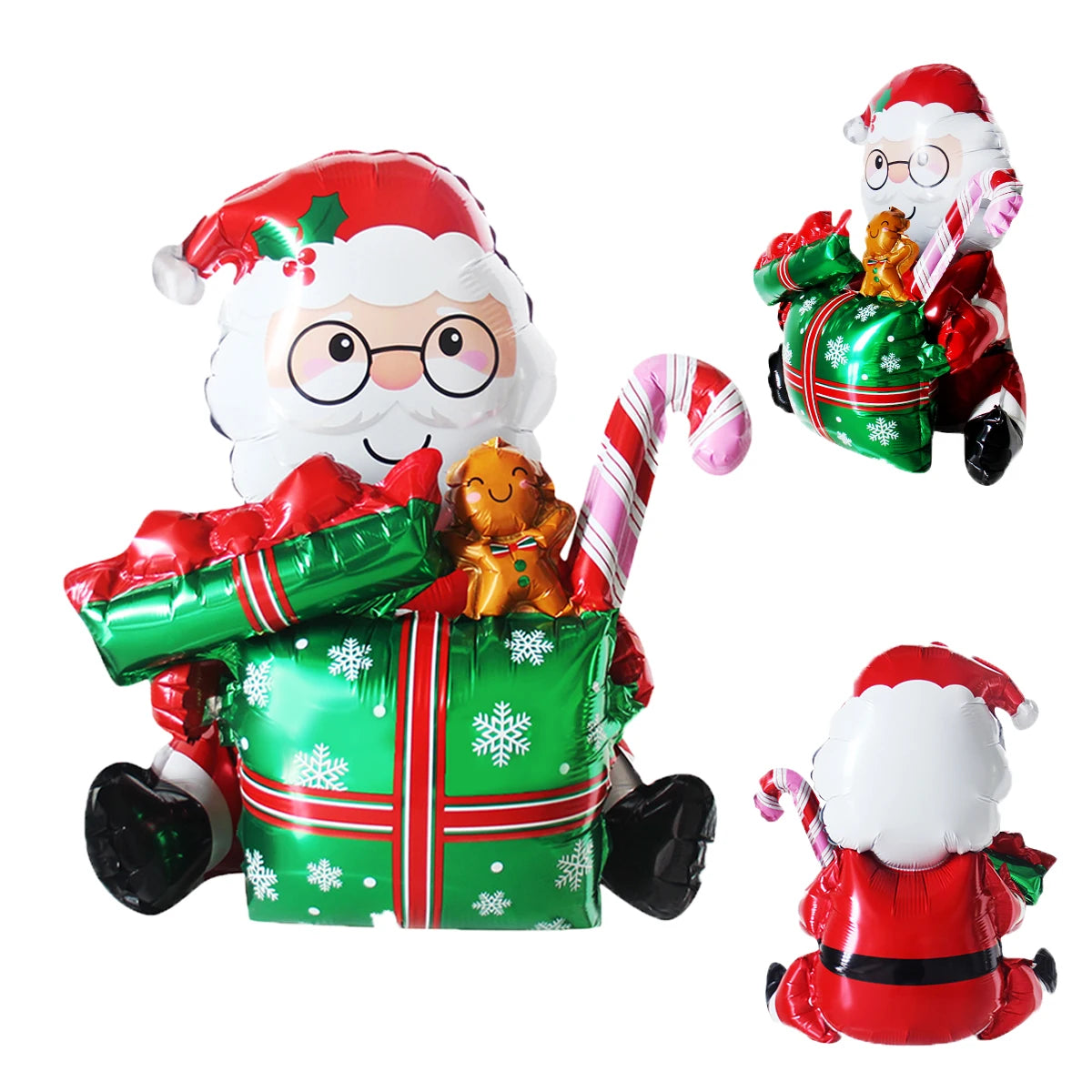 3D Gift Box & Santa Claus Foil Balloon