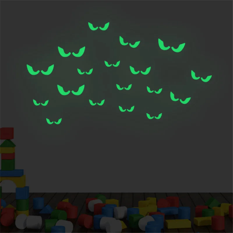 Halloween Luminous Wall Decals Glowing in The Dark Eyes Window Sticker for Halloween Decoration for Home Party Supplies