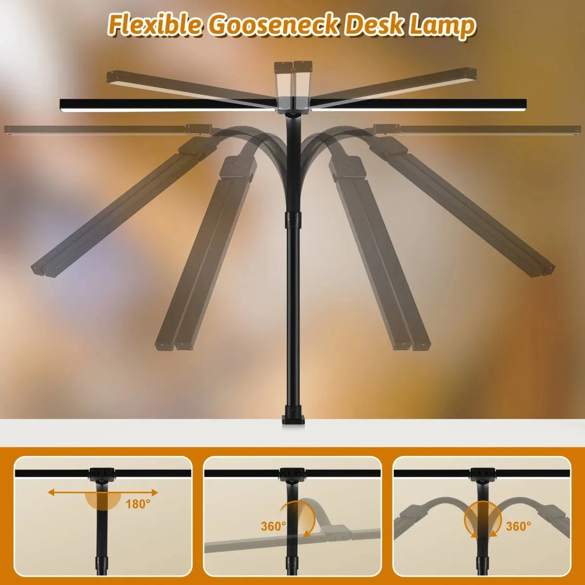 Single & Double Head Monitor  LED Clip Desk Lamp