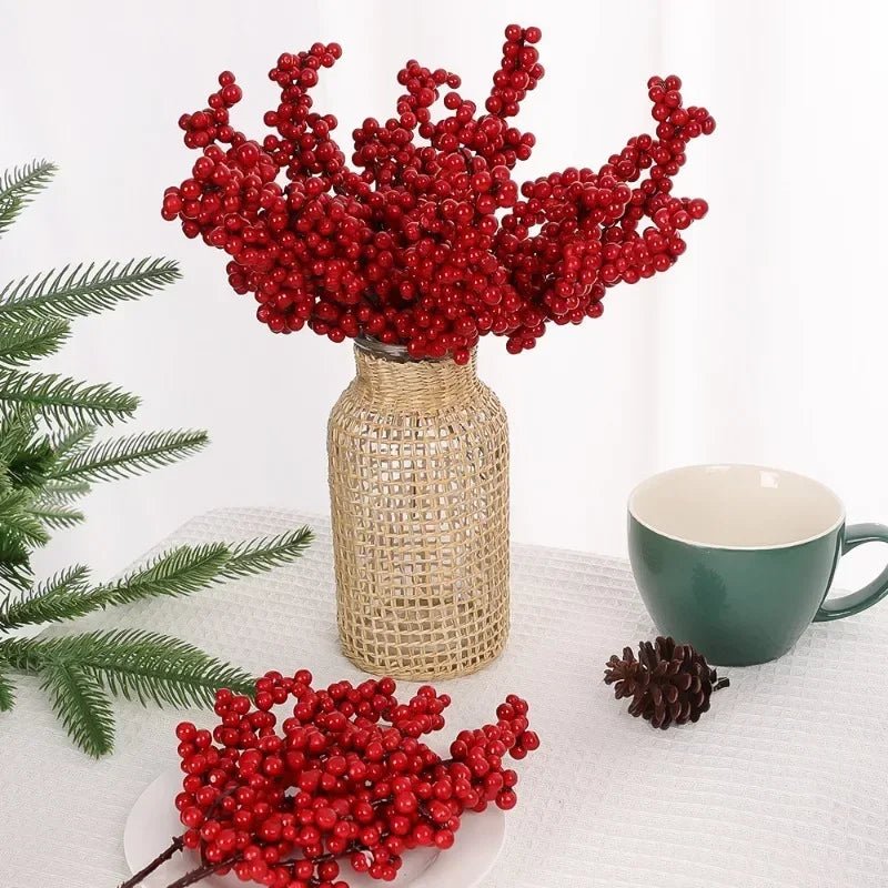 Artificial Red Berry Flowers Bouquet