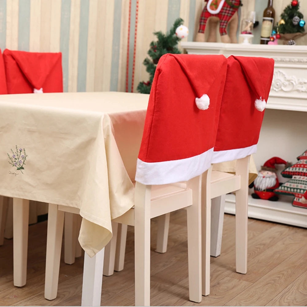 Santa Hat Chair Covers - Christmas Table & Home Decor