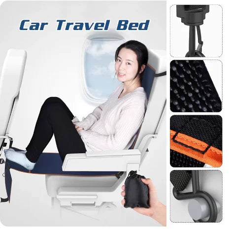 Portable Foot Hanger Hammock for Airplane, Train, Bus & Car