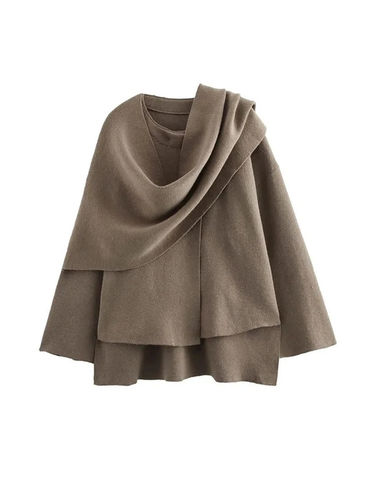 Women's Fashion Fall Winter Chic Scarf Jacket