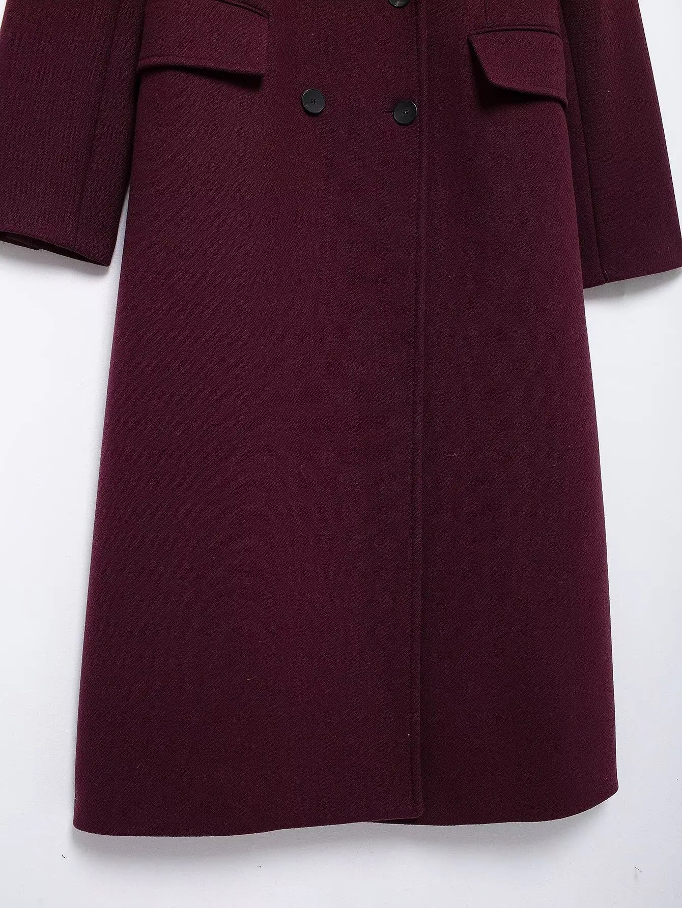 Women's Burgundy Woolen Coat