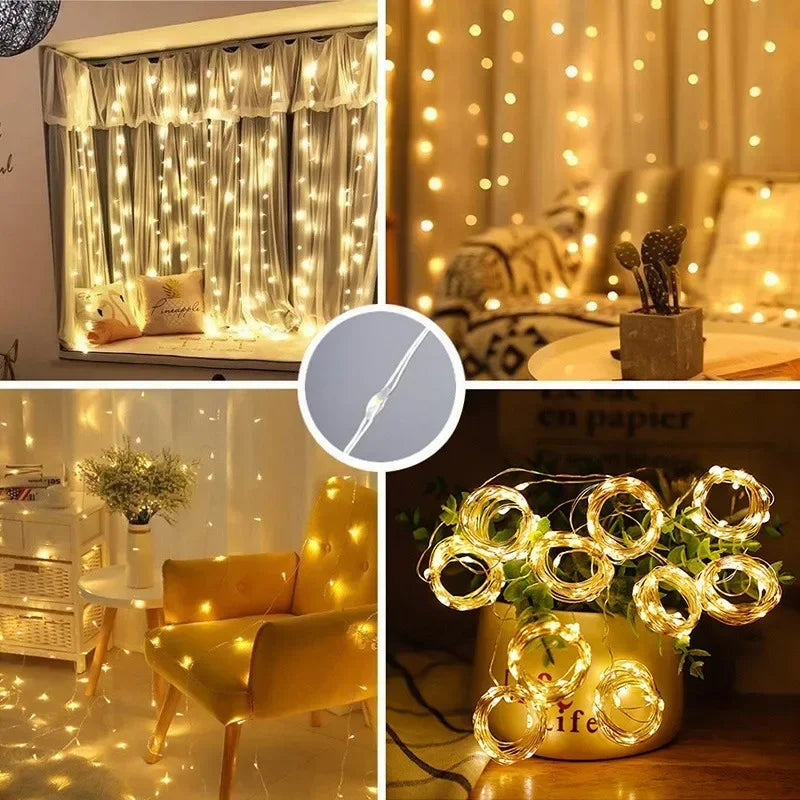 LED Curtain Fairy String Lights