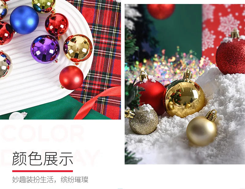 24PC 8CM Christmas Ball Ornaments Set