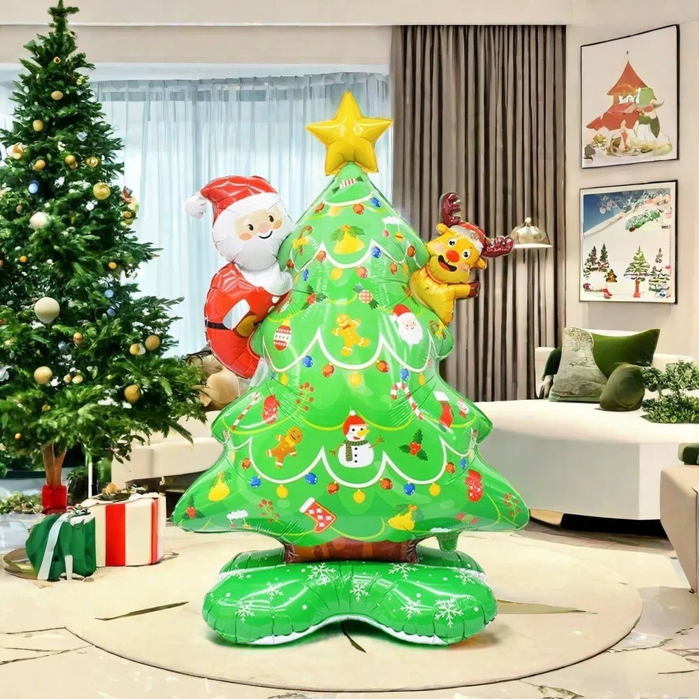 Large Inflatable Christmas Tree & Foil Balloons