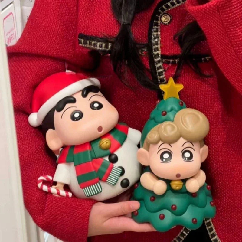 Shinnosuke & Himawari Christmas Crayon Shin-chan PVC Action Figures