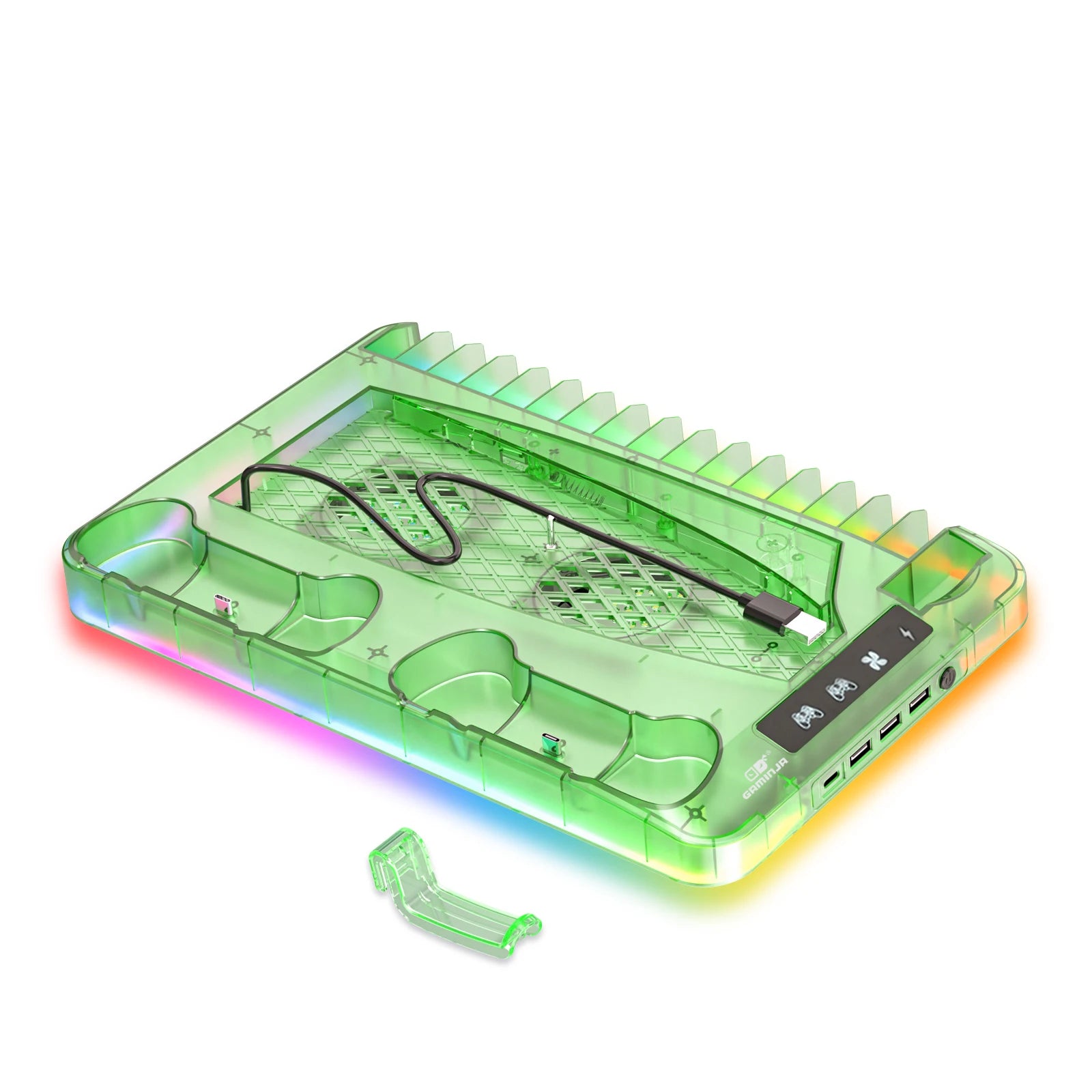P58 RGB Cooling Stand Slim Console & Gamepad Charging Dock
