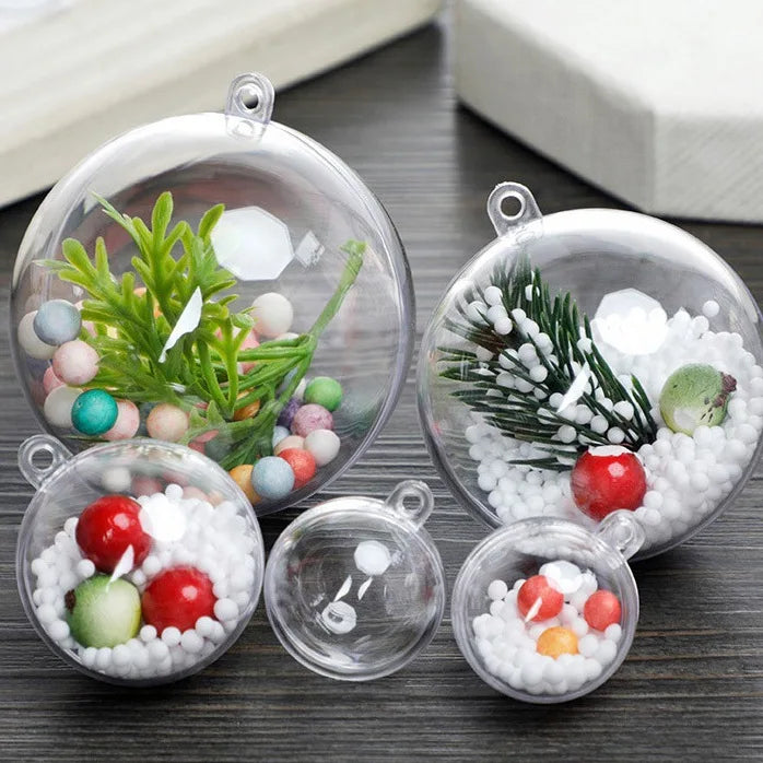 DIY Hollow Christmas Baubles - Transparent Fillable Ornaments