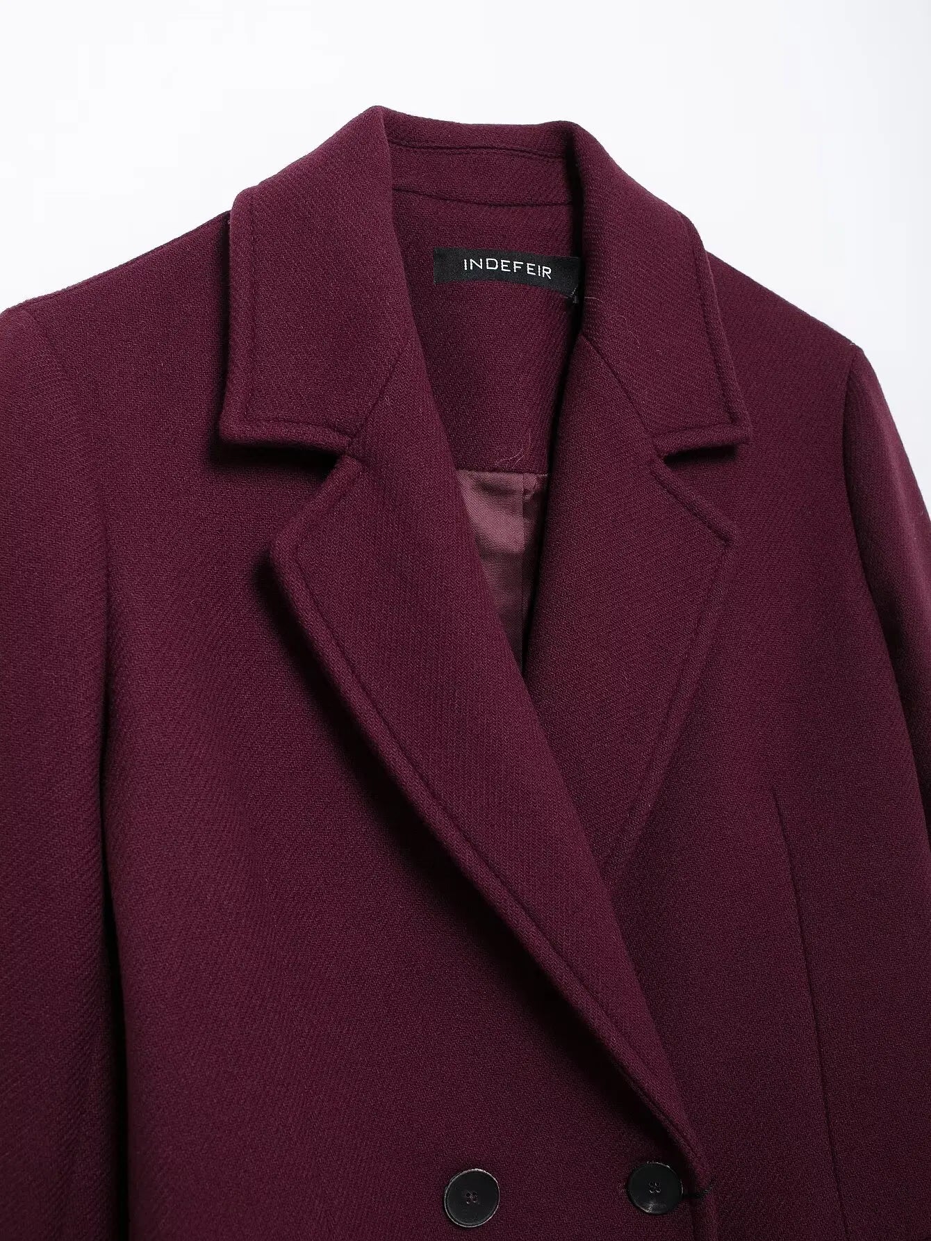 Women's Burgundy Woolen Coat
