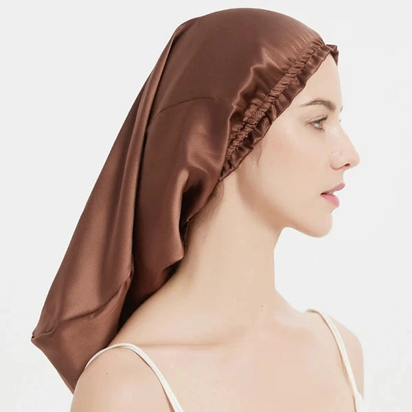 Silk Long Hair Wrap Bonnet  Night Sleeping Cap
